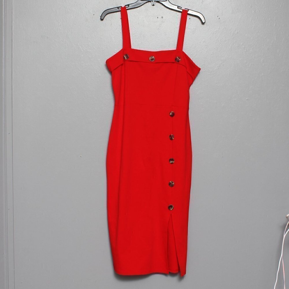Stella Luce red nylon rayon blend midi cocktail dress